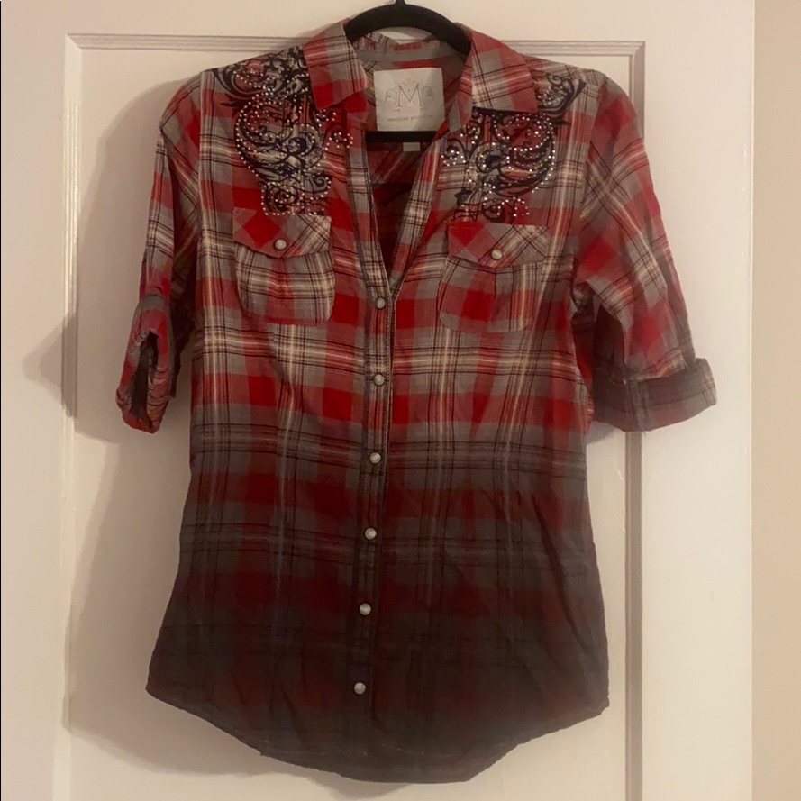 Ombr Plaid Button Down